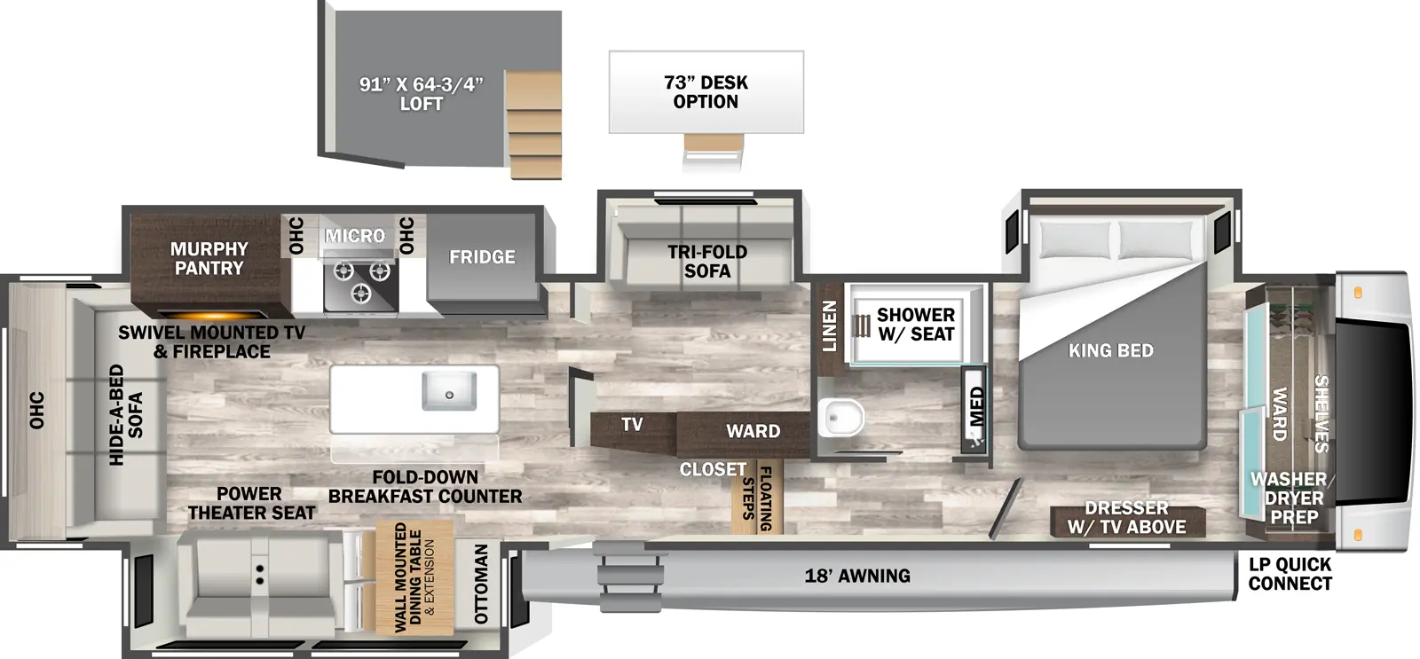 Cedar Creek 377BH Floorplan